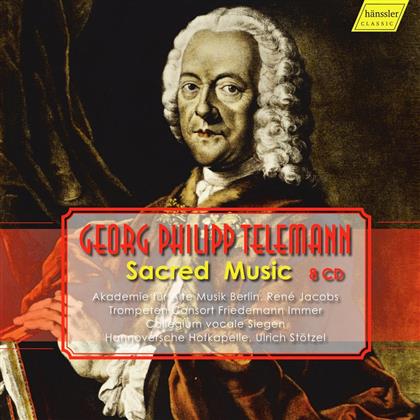 Georg Philipp Telemann (1681-1767), Rene Jacobs, Ulrich Stötzel, La Stravaganza Köln, Akademie fuer Alte Musik Berlin, … - Sacred Music / Geistliche Musik (8 CDs)