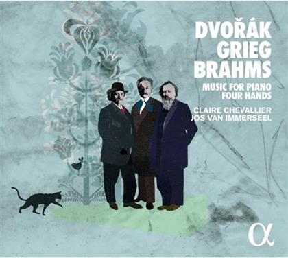 Jos van Immerseel, Claire Chevallier, Antonin Dvorák (1841-1904), Edvard Grieg (1843-1907) & Johannes Brahms (1833-1897) - Music For Piano Four Hands