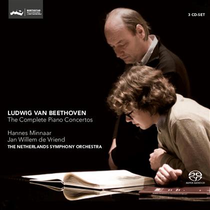 Hannes Minnaar, Ludwig van Beethoven (1770-1827), Jan Willem de Vriend & Netherlands Symphony Orchestra - Complete Piano Concertos - Sämtliche Klavierkonzerte (3 Hybrid SACDs)