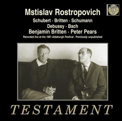 Mstislav Rostropovitsch, Franz Schubert (1797-1828), Sir Benjamin Britten (1913-1976), Robert Schumann (1810-1856), … - Live At The 1961 Aldenburgh Festival - Previously Unpublished (2 CDs)