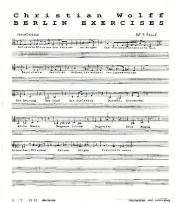 Christian Wolff - Berlin Exercises (LP)