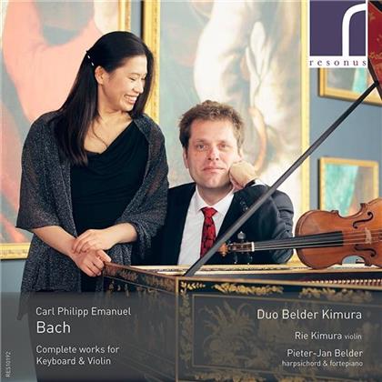 Duo Belder Kimura, Carl Philipp Emanuel Bach (1714-1788), Rie Kimura & Pieter-Jan Belder - Complete Works For Keyboard & Violin (2 CDs)