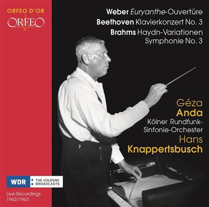 Carl Maria von Weber (1786-1826), Ludwig van Beethoven (1770-1827), Johannes Brahms (1833-1897), Hans Knappertsbusch, … - Euryanthe-Ouvertüre/Klavierkonzert Nr. 3, Haydn-Variationen (2 CDs)