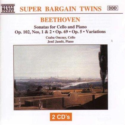 Ludwig van Beethoven (1770-1827), Csaba Onczay & Jando Jeno - Sonatas For Cello And Piano (2 CDs)