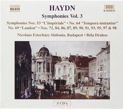 Joseph Haydn (1732-1809), Bela Drahos & Nicolaus Esterhazy Sinfonia Budapest - Symphonies Vol.3 - 53, 69, 64, 97, 72 (5 CDs)