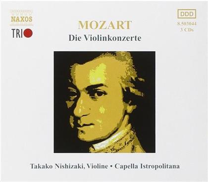 Wolfgang Amadeus Mozart (1756-1791), Takako Nishizaki & Capella Istropolitana - Die Violinkonzerte (3 CDs)