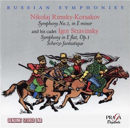 Nikolai Rimsky-Korssakoff (1844-1908), Igor Strawinsky (1882-1971), Boris Khaikin & Orchestre Symphonique De La Columbia - Symphonie Nr. 1 e-moll / Symphonie Es-Dur op. 1/Scherzo Frantastique
