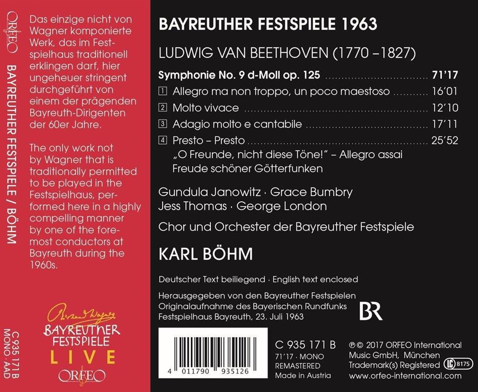 Symphonie Nr 9 Live Recording 1963 By Gundula Janowitz Grace Bumbry Ludwig Van Beethoven 1770 1827 Karl Bohm Amp Orchester Der Bayreuther