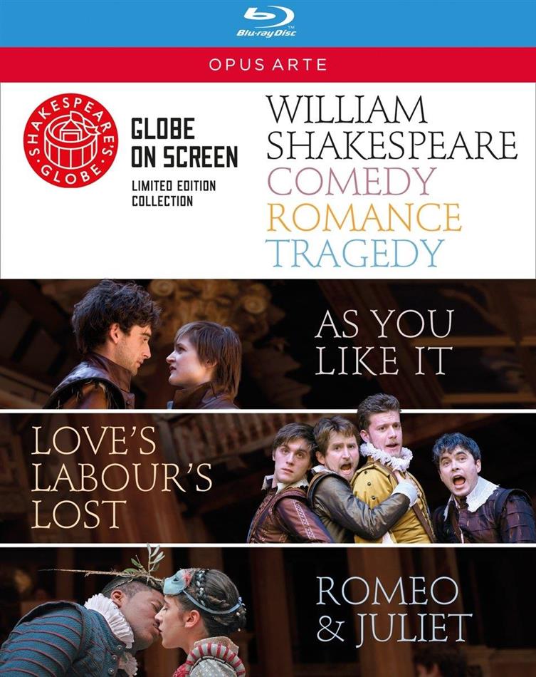 Shakespeare - Comedy, Romance, Tragedy (Opus Arte, Shakespeare's Globe, Limited Edition, 3 Blu-rays) - Globe Theatre