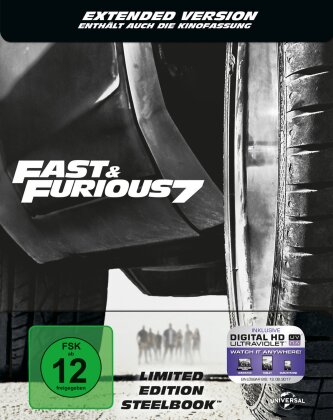 Fast & Furious 7 (2015) (Extended Edition, Version Cinéma, Édition Limitée, Steelbook)