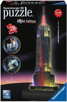 Night Edition - Empire State Building bei Nacht- 3D Gebäude Puzzle