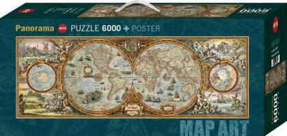 Hemisphere Map - Panoramapuzzle [6000 Teile] + Poster