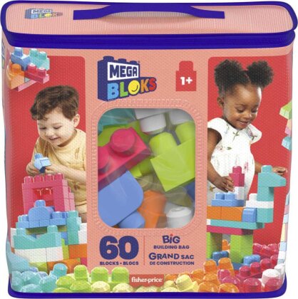 Mega Bloks: First Builders - Bausteinebeutel - Medium (60 Teile, pinkfarben)