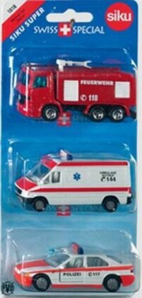 siku Super: 1824 Notruf-Set 'Swiss' - Ambulanz, Feuerwehr, Polizei