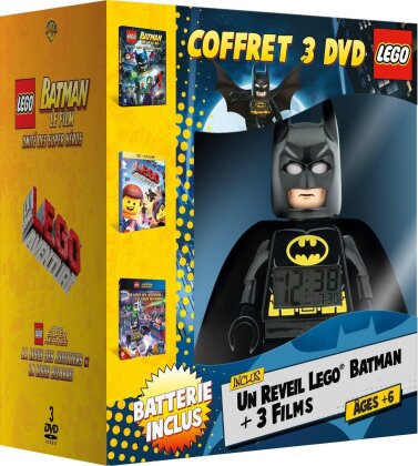 Coffret Lego Batman (inclus un reveil LEGO Batman, Limited Edition, 3 DVDs)