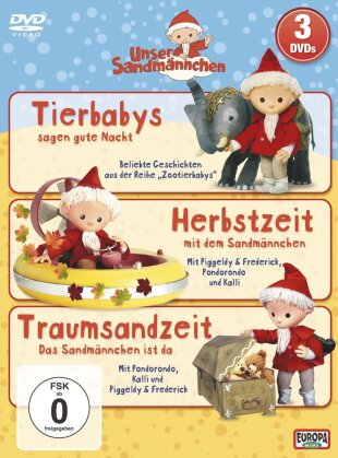 Unser Sandmännchen - Tierbabys sagen gute Nacht / Herbstzeit mit dem Sandmännchen / Traumsandzeit, der Sandmann ist da (Box, 3 DVDs)