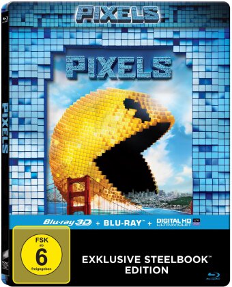 Pixels (2015) (Lenticular - Steelbook, Blu-ray 3D + Blu-ray)
