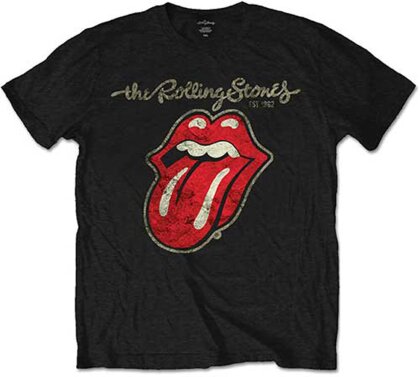 T-Shirt Rolling Stones Motif - Plastered Tongue / noir [X-Large]