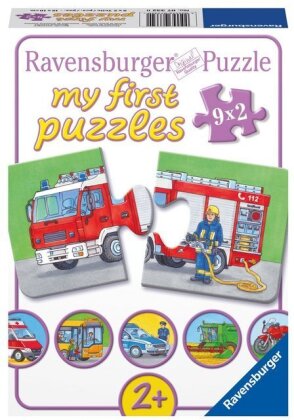 Ravensburger Kinderpuzzle - 07332 Einsatzfahrzeuge - my first puzzle mit 9x2 Teilen - Puzzle für Kinder ab 2 Jahren