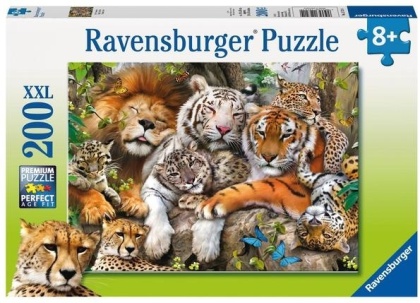 Schmusende Raubkatzen - 200 XXL-Teile Puzzle
