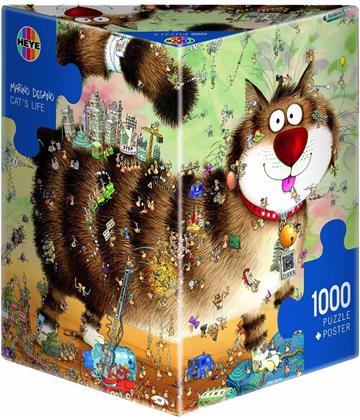 Marino Degano: Cat's Life - 1000 Teile Puzzle + Poster