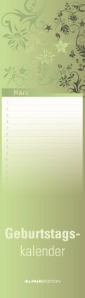 Geburtstagskalender Mini Floral - Wandkalender (9,5 x 33) - Jahresunabhängig