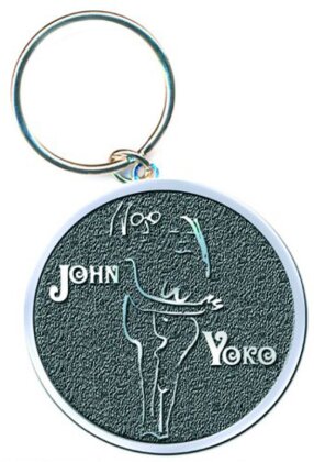 Schlüsselanhänger John Lennon Motiv - John and Yoko Embrace / bunt
