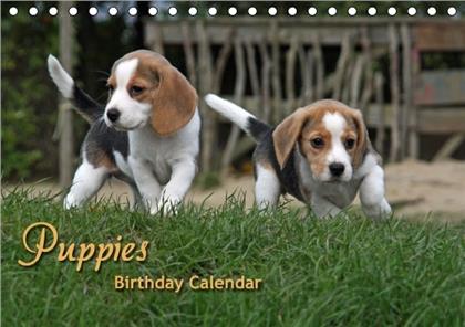 Puppies Birthday Calendar / UK-Version (Table Calendar perpetual DIN A5 Landscape)