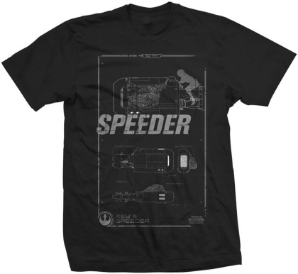Star Wars T-Shirt Motiv - Rey´s Speeder Tech / Schwarz [XL] - Grösse XL
