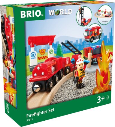 BRIO World 33815 - Brio Bahn Feuerwehr Set