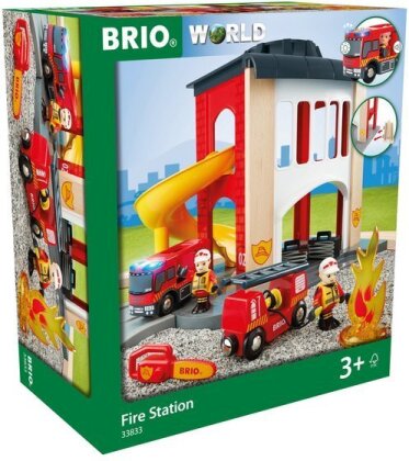 BRIO World 33833 - Grosse Feuerwehr-Station Einsatzfahrzeug