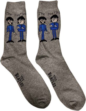 Socken Beatles Motiv - Cartoon Standing / grau [47] - Grösse 47