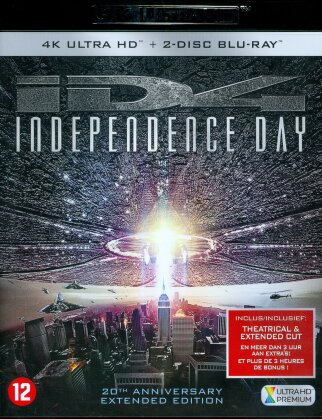 Independence Day (1996) (Extended Cut, Kinoversion, 4K Ultra HD + 2 Blu-rays)