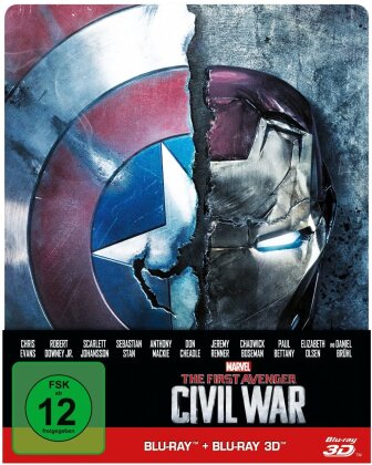 Captain America 3 - The First Avenger - Civil War (2016) (Limited Edition, Steelbook, Blu-ray 3D + Blu-ray)