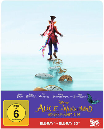 Alice im Wunderland 2 - Hinter den Spiegeln (2016) (Edizione Limitata, Steelbook, Blu-ray 3D + Blu-ray)