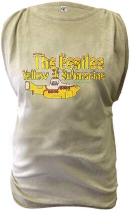 The Beatles Ladies T-Shirt - Yellow Submarine (Discharge Print/Oil Wash)