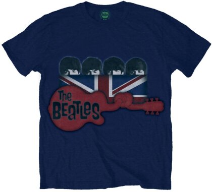 The Beatles Unisex T-Shirt - Guitar & Flag