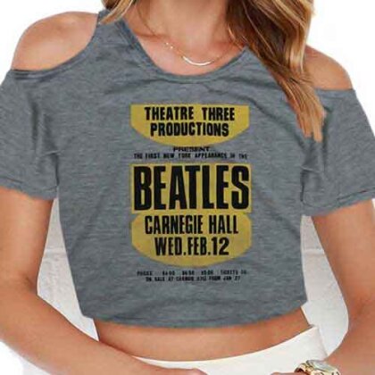 The Beatles Ladies T-Shirt - Carnegie Hall (Cropped/Cut Outs) - Grösse L