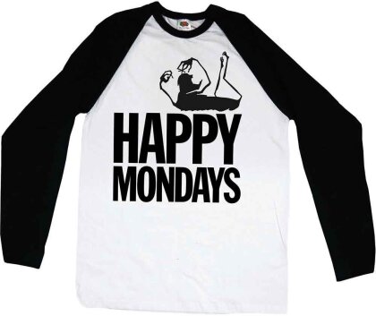 Happy Mondays Unisex Raglan T-Shirt - Logo - Grösse M