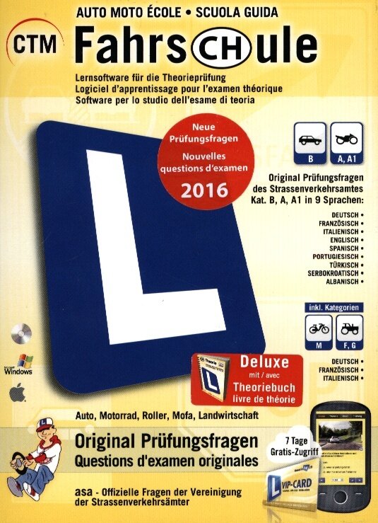 CH-Fahrschule Deluxe 2016 inkl. Theoriebuch D/F [Kat. A1+A+B]