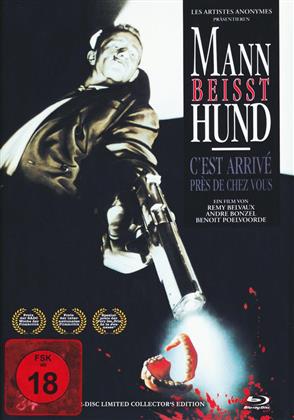 Mann beisst Hund (1992) (Cover A, s/w, Limited Collector's Edition, Mediabook, Blu-ray + DVD)