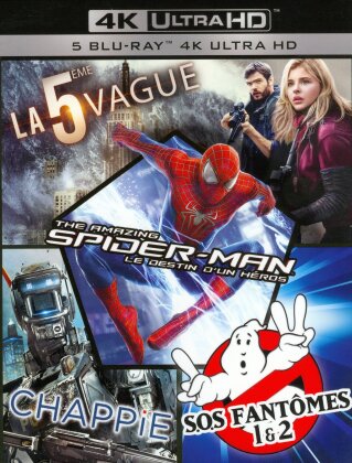 La 5ème vague / Chappie / S.O.S. Fantômes 1 & 2 / The Amazing Spider-Man 2 (5 4K Ultra HDs)