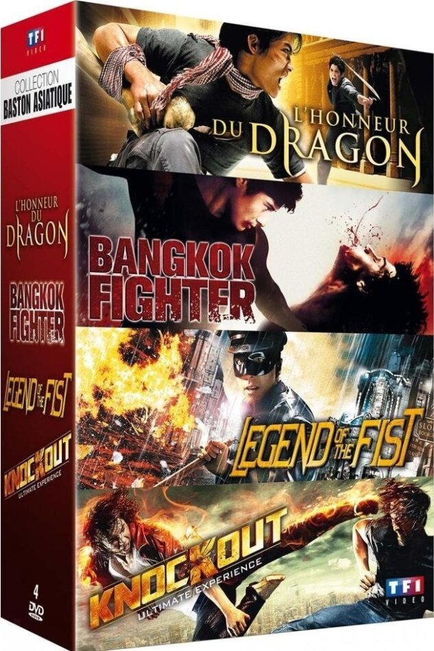 Collection Baston asiatique - L'honneur du dragon / Bangkok Fighter / Legend of the Fist / Knockout (4 DVD)