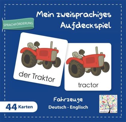 Mein zweisprachiges Aufdeckspiel - Fahrzeuge Deutsch-Englisch (Kinderspiel)