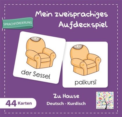 Mein zweisprachiges Aufdeckspiel - Zu Hause Deutsch-Kurdisch (Kinderspiel)
