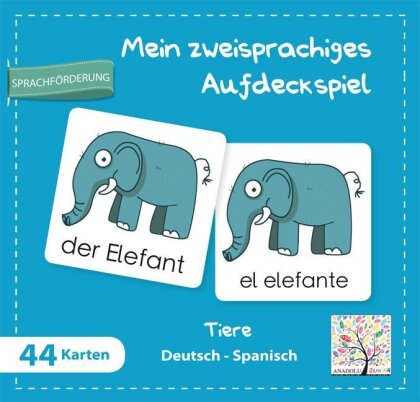 Mein zweisprachiges Aufdeckspiel - Tiere Deutsch-Spanisch (Kinderspiel)