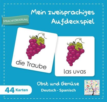 Mein zweisprachiges Aufdeckspiel - Obst und Gemüse Deutsch-Spanisch (Kinderspiel)