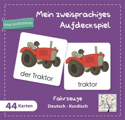 Mein zweisprachiges Aufdeckspiel - Fahrzeuge Deutsch-Kurdisch (Kinderspiel)