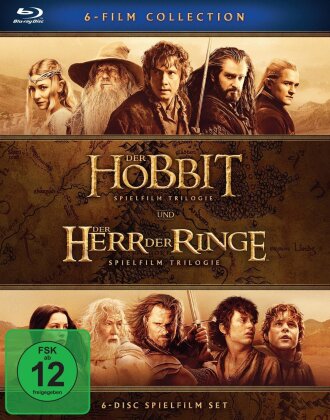 Der Hobbit + Der Herr der Ringe - Spielfilm Trilogien (Cinema Version, 6 Blu-rays)