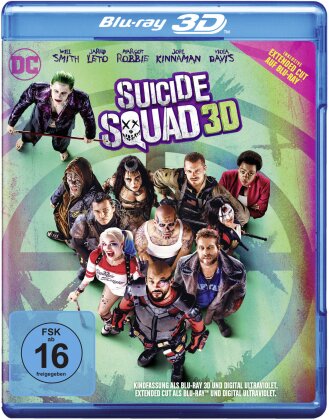 Suicide Squad (2016) (Extended Cut, Kinoversion, Blu-ray 3D + Blu-ray)
